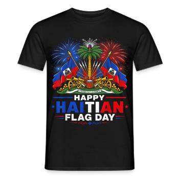 Festliches haitianisches Flaggenfest - Männer T-Shirt - Schwarz - Vorne - AI Model Male 178 light (178cm)