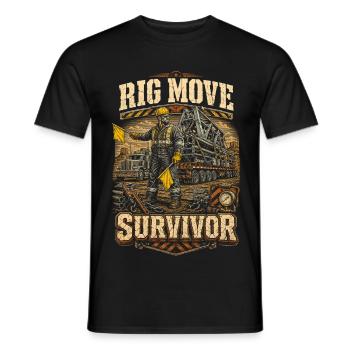Oil Rig Rig Worker Rig Move Survivor - Men's T-Shirt - black - Front - AI Model Male 178 light (178cm)