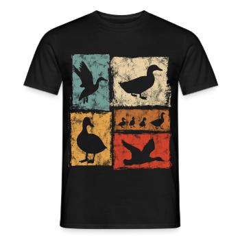 Ducks Collage - Œuvres rétro - Farm - T-shirt homme - noir - Devant - AI Model Male 178 light (178cm)