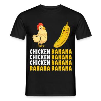 Danse du poulet et banane Danse drôle du poulet - T-shirt homme - noir - Devant - AI Model Male 178 light (178cm)