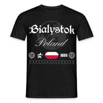 Białystok Polen Streetwear Reise Souvenir - Männer T-Shirt - Schwarz - Vorne - AI Model Male 178 light (178cm)
