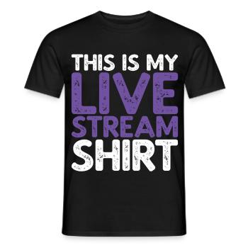 This Is My Livestream Shirt - Men's T-Shirt - black - Front - AI Model Male 178 light (178cm)