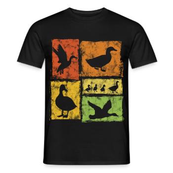 Perspectives de canard - Graphisme rétro - T-shirt homme - noir - Devant - AI Model Male 178 light (178cm)