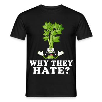 Celery Rage Why They Hate? - Men's T-Shirt - black - Front - AI Model Male 178 light (178cm)