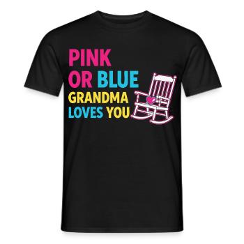 Révélation de sexe Baby Shower Rose ou Blue Grandma - T-shirt homme - noir - Devant - AI Model Male 178 light (178cm)