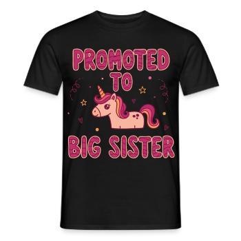 Révélation du sexe : baby shower promue à la grande sœur - T-shirt homme - noir - Devant - AI Model Male 178 light (178cm)