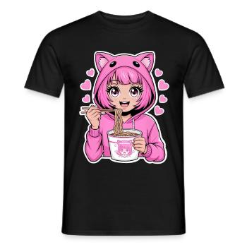 Anime Ramen - Männer T-Shirt - Schwarz - Vorne - AI Model Male 178 light (178cm)