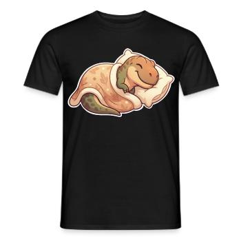 T Rex Sleeping - Men's T-Shirt - black - Front - AI Model Male 178 light (178cm)