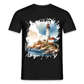lighthouse - Men's T-Shirt - black - Front - AI Model Male 178 light (178cm)