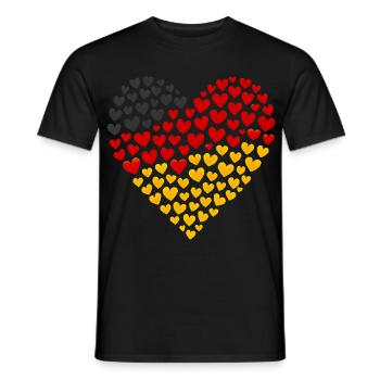 Deutschland Flagge - Herz aus  - Männer T-Shirt - Schwarz - Vorne - AI Model Male 178 light (178cm)