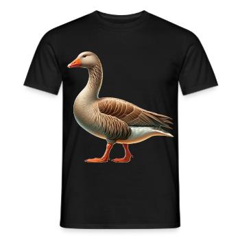 Oie pèlerine - T-shirt homme - noir - Devant - AI Model Male 178 light (178cm)