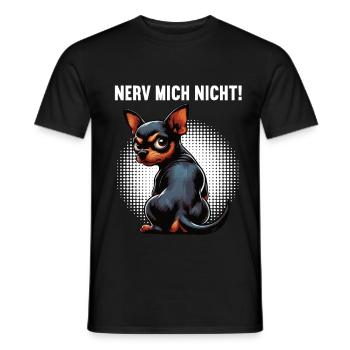Nerv Mich Nicht Zwergpinscher Pinscher Minpin - Männer T-Shirt - Schwarz - Vorne - AI Model Male 178 light (178cm)