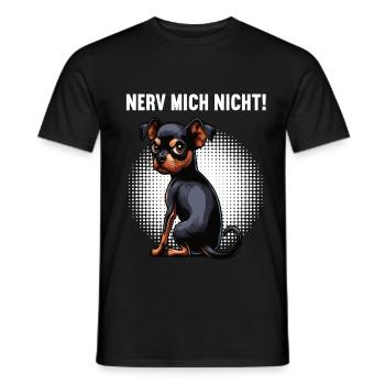 Nerv Mich Nicht Zwergpinscher Pinscher Minpin - Männer T-Shirt - Schwarz - Vorne - AI Model Male 178 light (178cm)