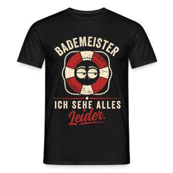 Ich sehe alles. Leider. - Männer T-Shirt - Schwarz - Vorne - AI Model Male 178 light (178cm)