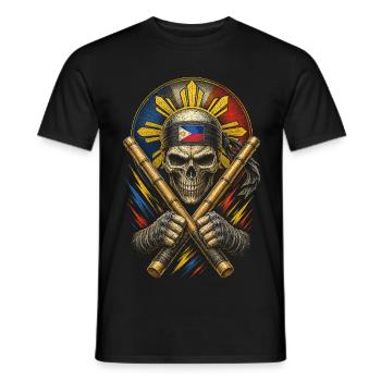 Escrima Arnis Kampfsport - Männer T-Shirt - Schwarz - Vorne - AI Model Male 178 light (178cm)