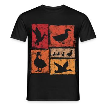 Enten Vintage Bauernhof Grafik - Männer T-Shirt - Schwarz - Vorne - AI Model Male 178 light (178cm)