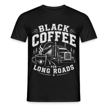 Truck transport driver everyday life - Men's T-Shirt - black - Front - AI Model Male 178 light (178cm)