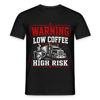 Truck Driver Long-Distance Coffee - Men's T-Shirt - black - Front - AI Model Male 178 light (178cm)