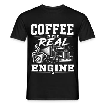 Chauffeur de camion Road Caféine - T-shirt homme - noir - Devant - AI Model Male 178 light (178cm)