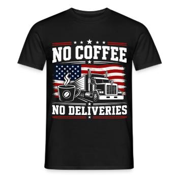 Camions de caféine et transport - T-shirt homme - noir - Devant - AI Model Male 178 light (178cm)