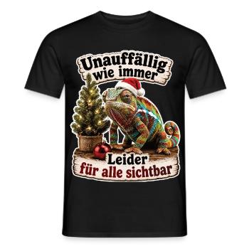 Chamäleon mit missglückter Tarnmission - Männer T-Shirt - Schwarz - Vorne - AI Model Male 178 light (178cm)