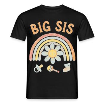 Gender Reveal Big Sis Baby Shower Big Sister Team - Men's T-Shirt - black - Front - AI Model Male 178 light (178cm)