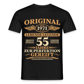 55. Geburtstag Absolut Einmalig 1971 Jahrgang - Männer T-Shirt - Schwarz - Vorne - AI Model Male 178 light (178cm)