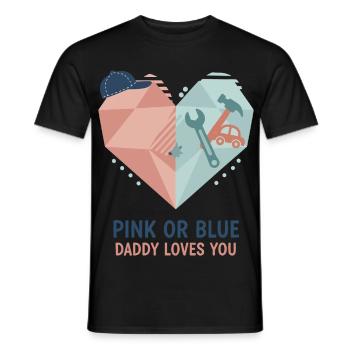 Geschlechterenthüllung Pink oder Blau Papa liebt dich, Baby - Männer T-Shirt - Schwarz - Vorne - AI Model Male 178 light (178cm)