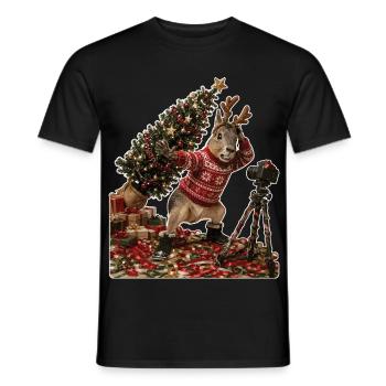 Photo de Noël complètement à côté de la plaque - T-shirt homme - noir - Devant - AI Model Male 178 light (178cm)