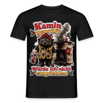 Kamin geprüft, Würde ich nicht empfehlen - Männer T-Shirt - Schwarz - Vorne - AI Model Male 178 light (178cm)