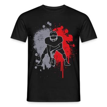 Football américain Splash of Color Football masculin - T-shirt homme - noir - Devant - AI Model Male 178 light (178cm)