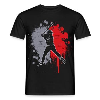 Joueur de baseball Joueur de baseball Joueur de baseball splash - T-shirt homme - noir - Devant - AI Model Male 178 light (178cm)