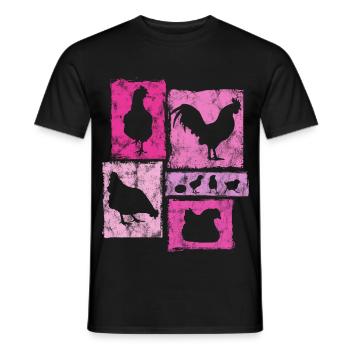 Hühner Grafik für Landwirt und Bauernhof - Männer T-Shirt - Schwarz - Vorne - AI Model Male 178 light (178cm)