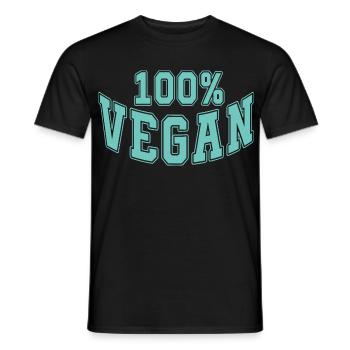 100% Vegan – Powered by Plants Meme Design - Men's T-Shirt - black - Front - AI Model Male 178 light (178cm)
