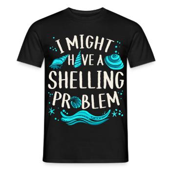 Maybe I have a shell collector with - Men's T-Shirt - black - Front - AI Model Male 178 light (178cm)