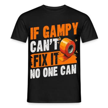 Gampy Can't Fix No One Can Funny Grandpa Humor - Men's T-Shirt - black - Front - AI Model Male 178 light (178cm)