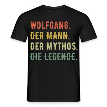Wolfgang Vorname Der Mann Der Mythos Die Legende - Männer T-Shirt - Schwarz - Vorne - AI Model Male 178 light (178cm)