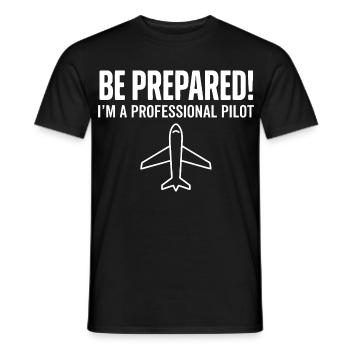 Be prepared pilot - Men's T-Shirt - black - Front - AI Model Male 178 light (178cm)