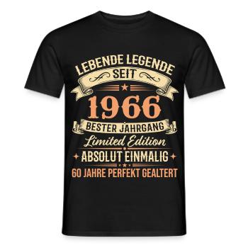 1966 Jahrgang Legende Vintage 60. Geburtstag - Männer T-Shirt - Schwarz - Vorne - AI Model Male 178 light (178cm)