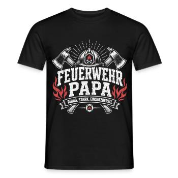 Feuerwehr Papa Ruhig Stark Einsatzbereit Shirt - Männer T-Shirt - Schwarz - Vorne - AI Model Male 178 light (178cm)