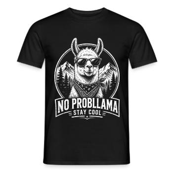 Lama No Probllama Stay Cool Shirt - Männer T-Shirt - Schwarz - Vorne - AI Model Male 178 light (178cm)