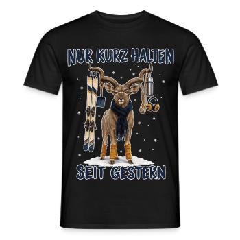 Lustiges Winter Kudu - Männer T-Shirt - Schwarz - Vorne - AI Model Male 178 light (178cm)