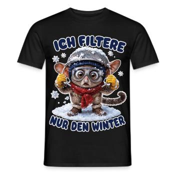 Ich filtere nur den Winter - Männer T-Shirt - Schwarz - Vorne - AI Model Male 178 light (178cm)