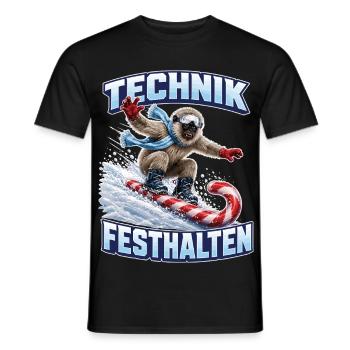 Brillenlangur auf der Zuckerstange - Männer T-Shirt - Schwarz - Vorne - AI Model Male 178 light (178cm)