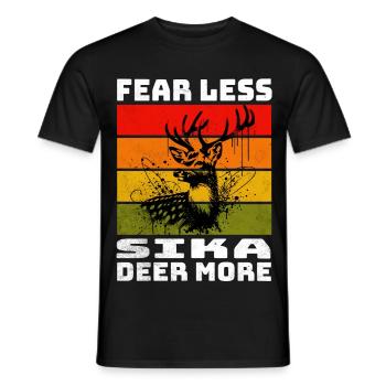 Sika Deer Sikahirsch - Men's T-Shirt - black - Front - AI Model Male 178 light (178cm)