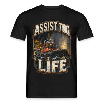Schleppschiffe Schlepper Assist Tug Life - Männer T-Shirt - Schwarz - Vorne - AI Model Male 178 light (178cm)