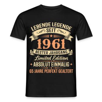 1961 Jahrgang Legende Vintage 65. Geburtstag - Männer T-Shirt - Schwarz - Vorne - AI Model Male 178 light (178cm)