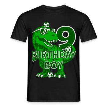 9 ANS D’ANNIVERSAIRE GARÇON FOOTBALL 9E ANNIVERSAIRE - T-shirt homme - noir - Devant - AI Model Male 178 light (178cm)