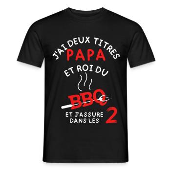 Papa et Moi BBQ 2: J'assure au Grill - T-shirt homme - noir - Devant - AI Model Male 178 light (178cm)