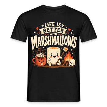 La vie est meilleure avec des guimauves - T-shirt homme - noir - Devant - AI Model Male 178 light (178cm)